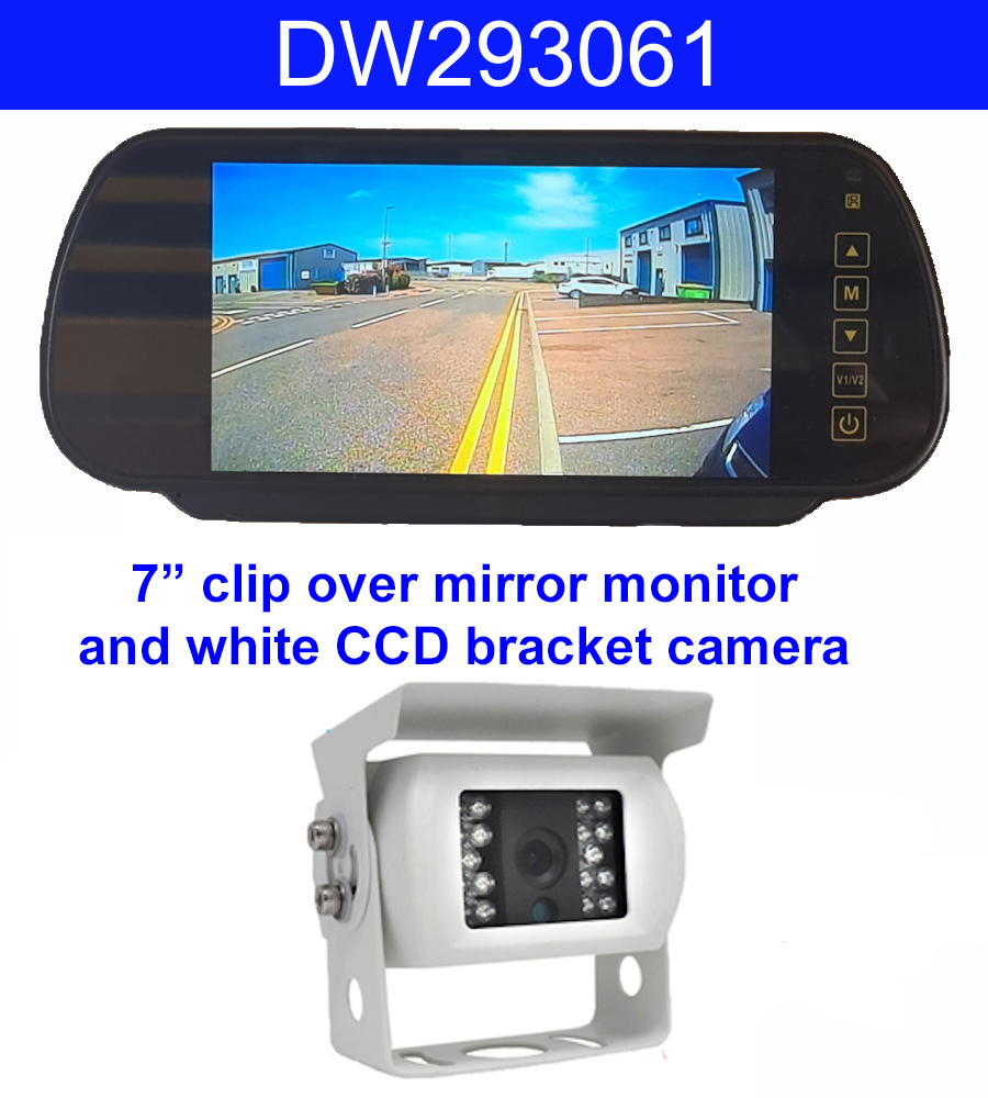 Sony CCD White Bracket Wireless Rear View Camera with 7'' mirror monitor